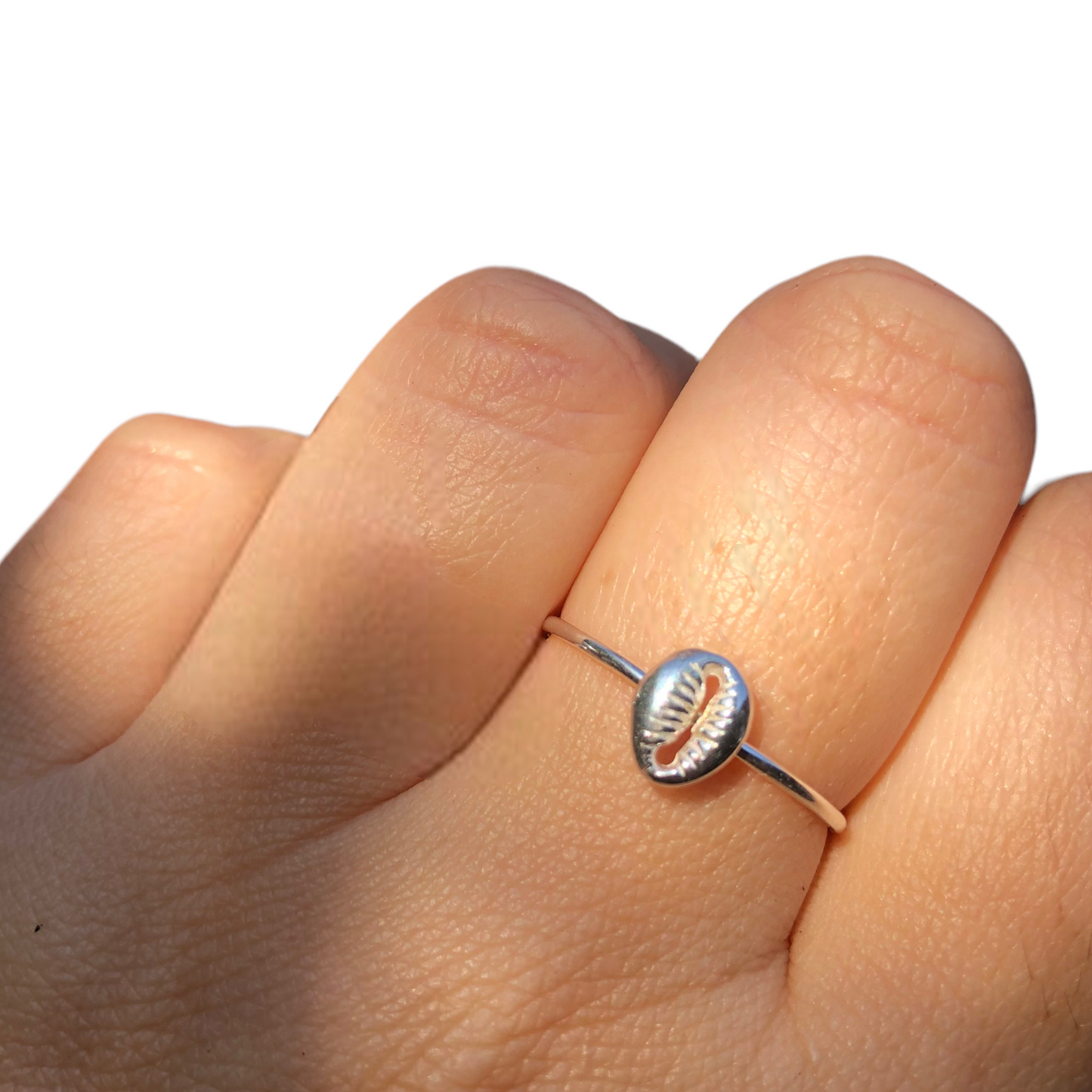 Cowrie shell ring - small