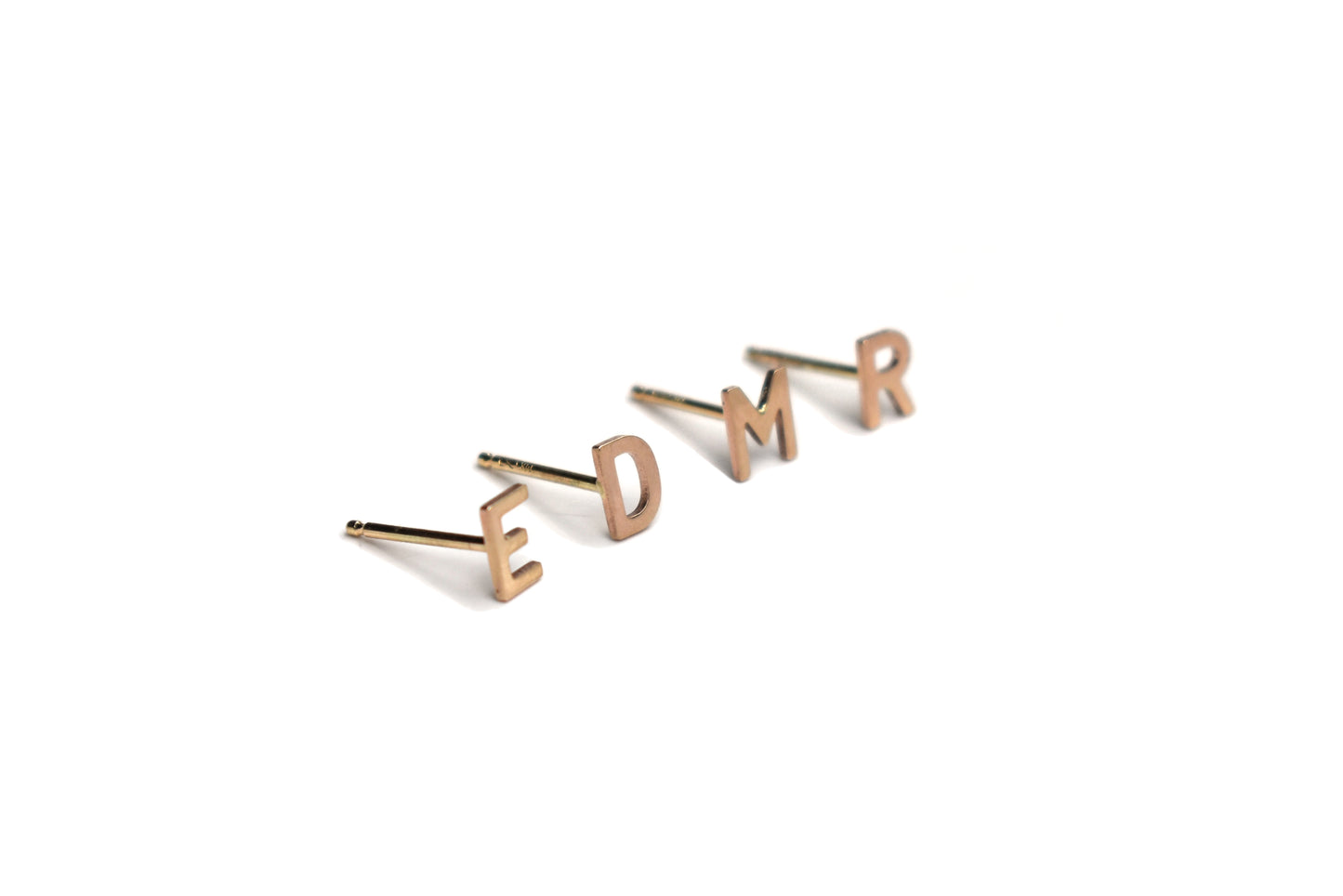 14k gold Letter stud earrings - Beach Jewelry Kailua Hawaii