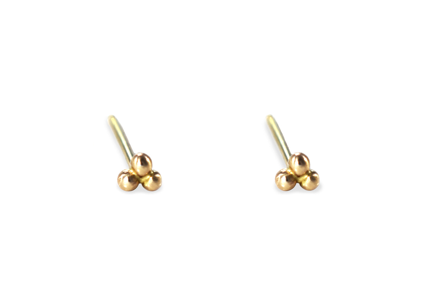 14 yellow gold dots earring stud - Beach Jewelry Kailua Hawaii 