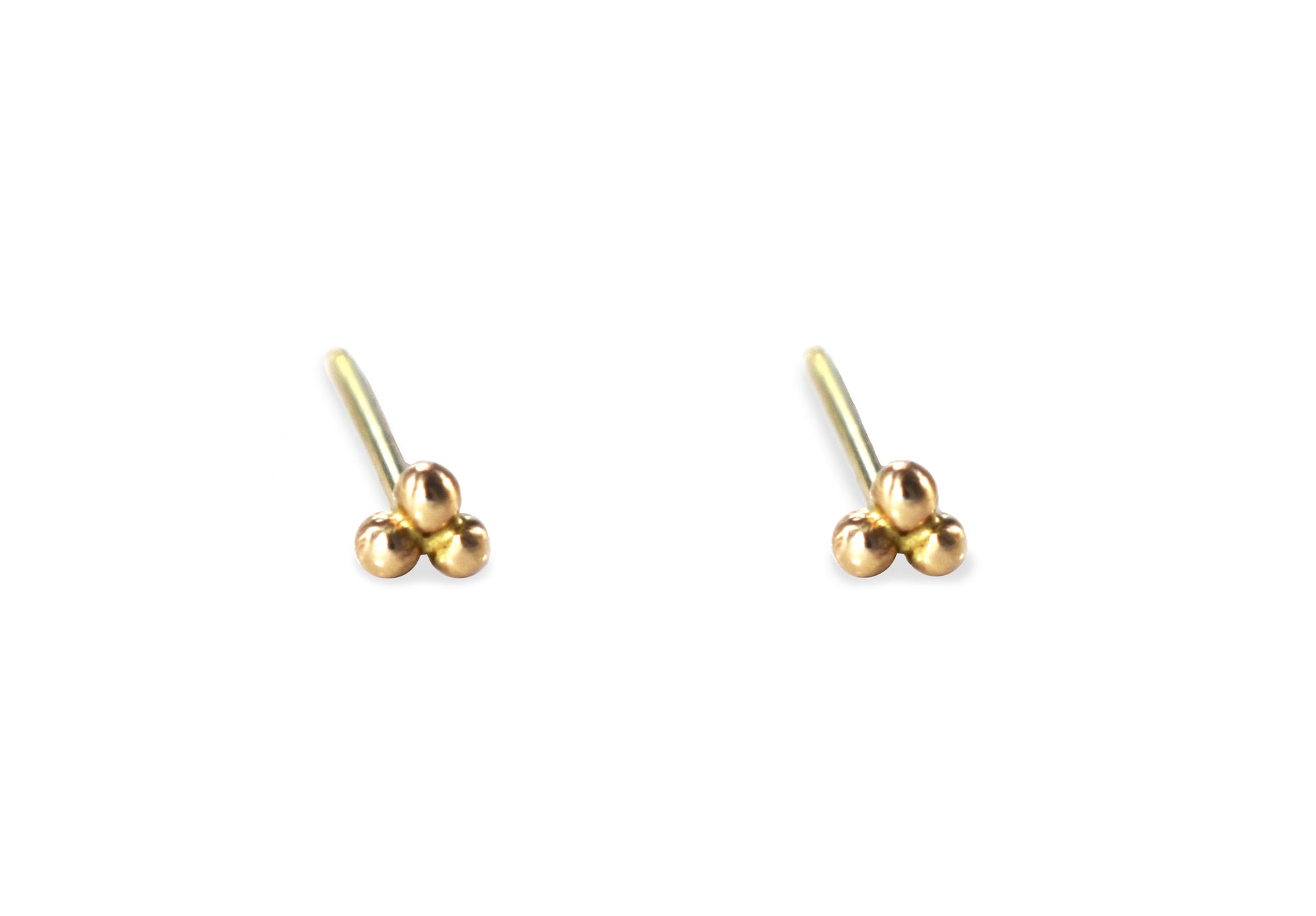 14 yellow gold dots earring stud - Beach Jewelry Kailua Hawaii 