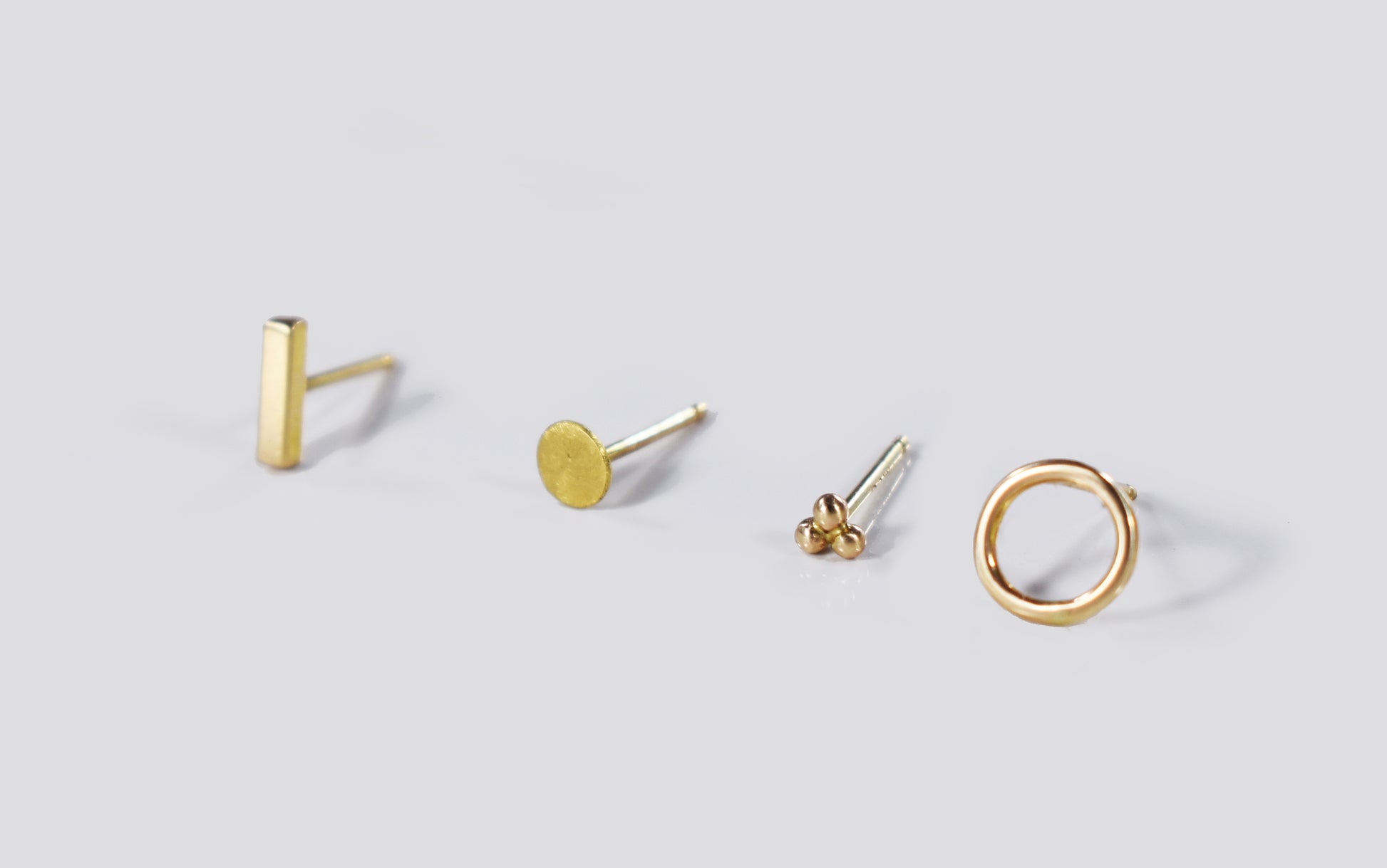 14 yellow gold earrings studs - Beach Jewelry Kailua Hawaii 