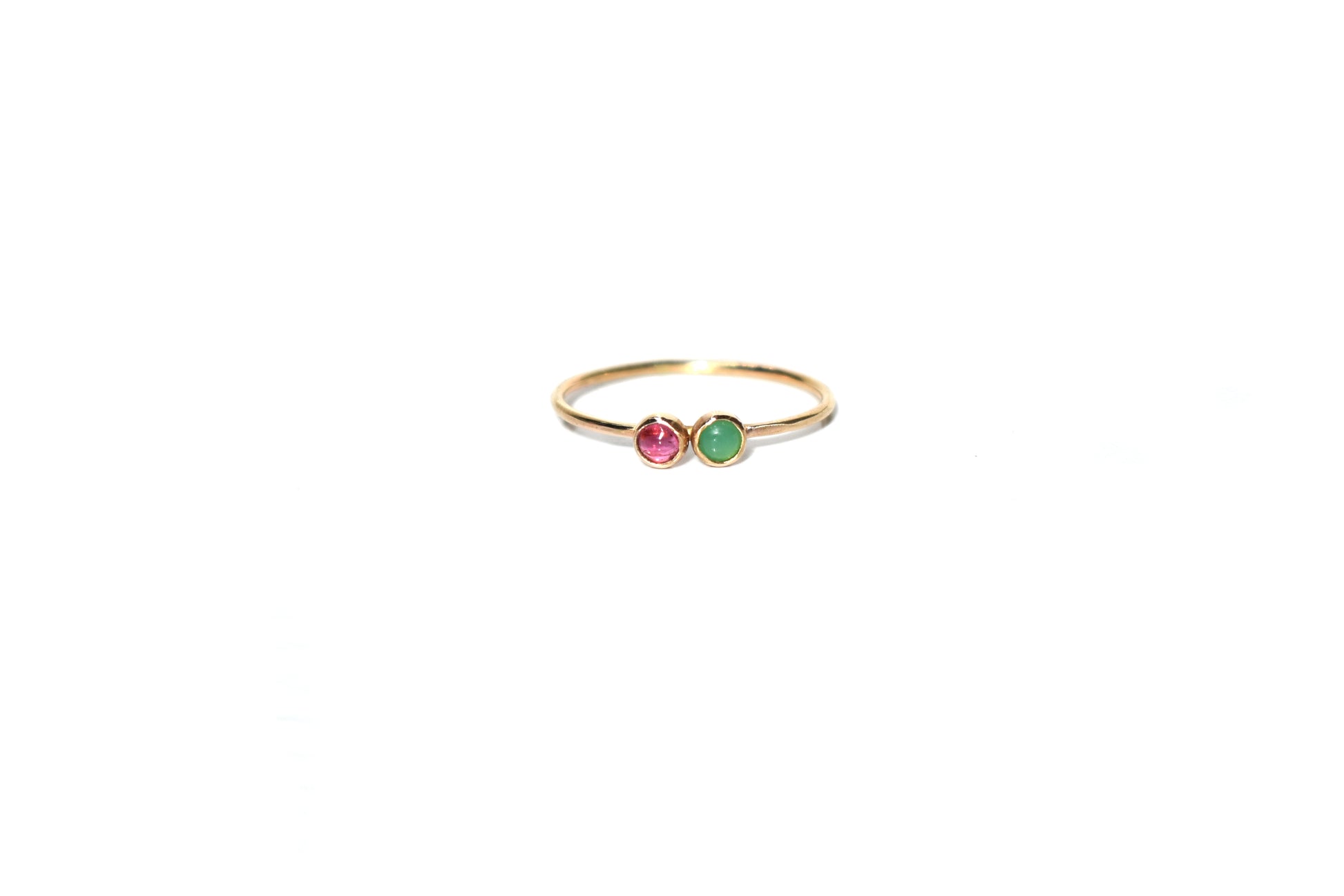 14 yellow gold with pink Tourmaline and Chrysoprase - Beach Jewelry Kailua Hawaii 
