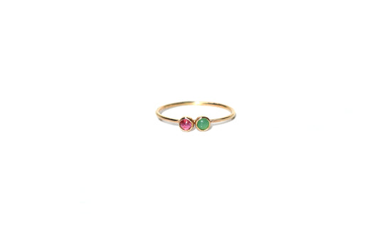 14 yellow gold with pink Tourmaline and Chrysoprase - Beach Jewelry Kailua Hawaii 