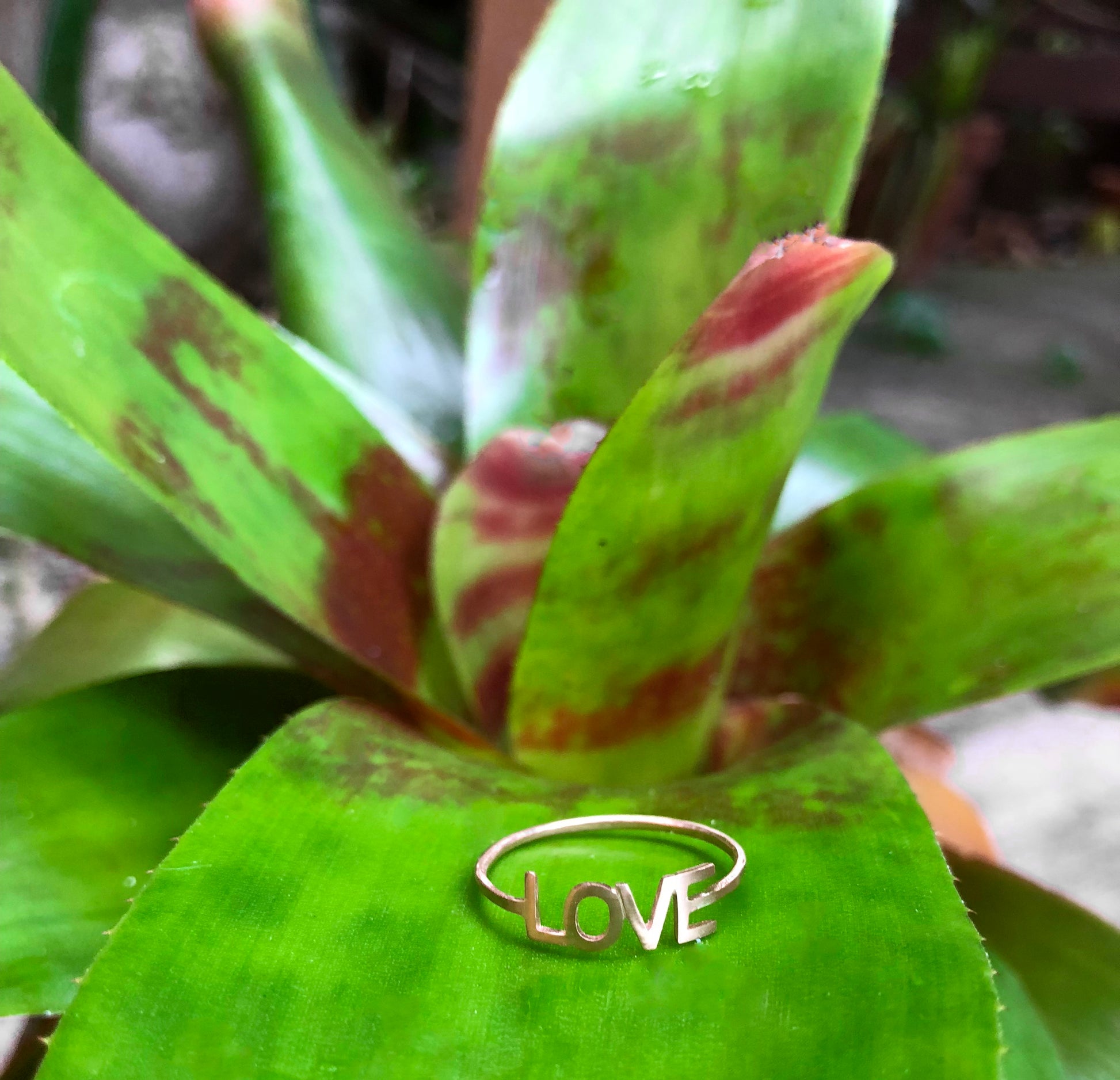 14k yellow gold Love ring - Beach Jewelry Kailua Hawaii 