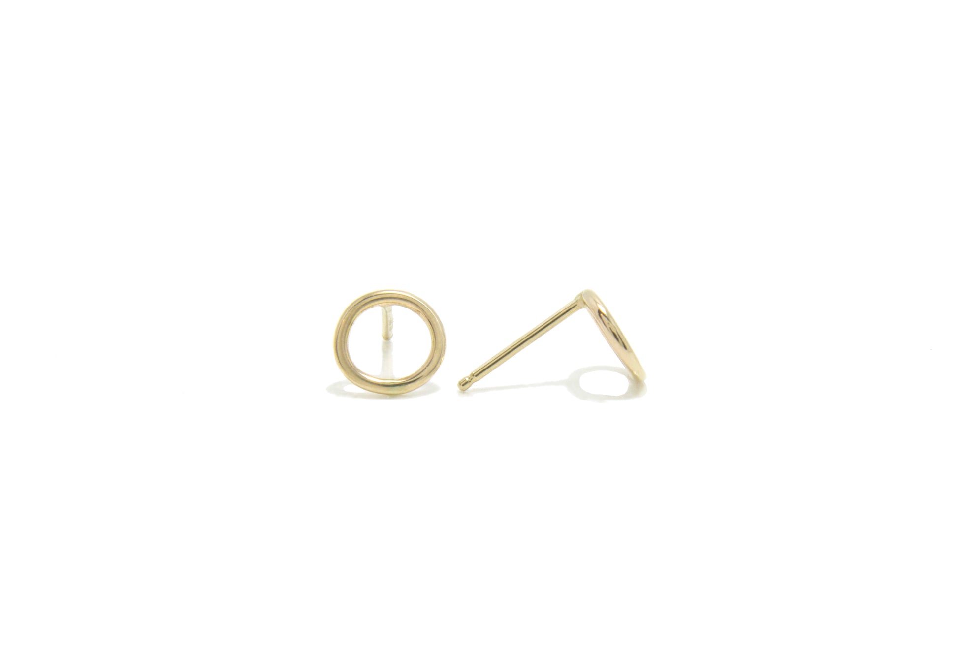 14 yellow gold circle earring stud - Beach Jewelry Kailua Hawaii 