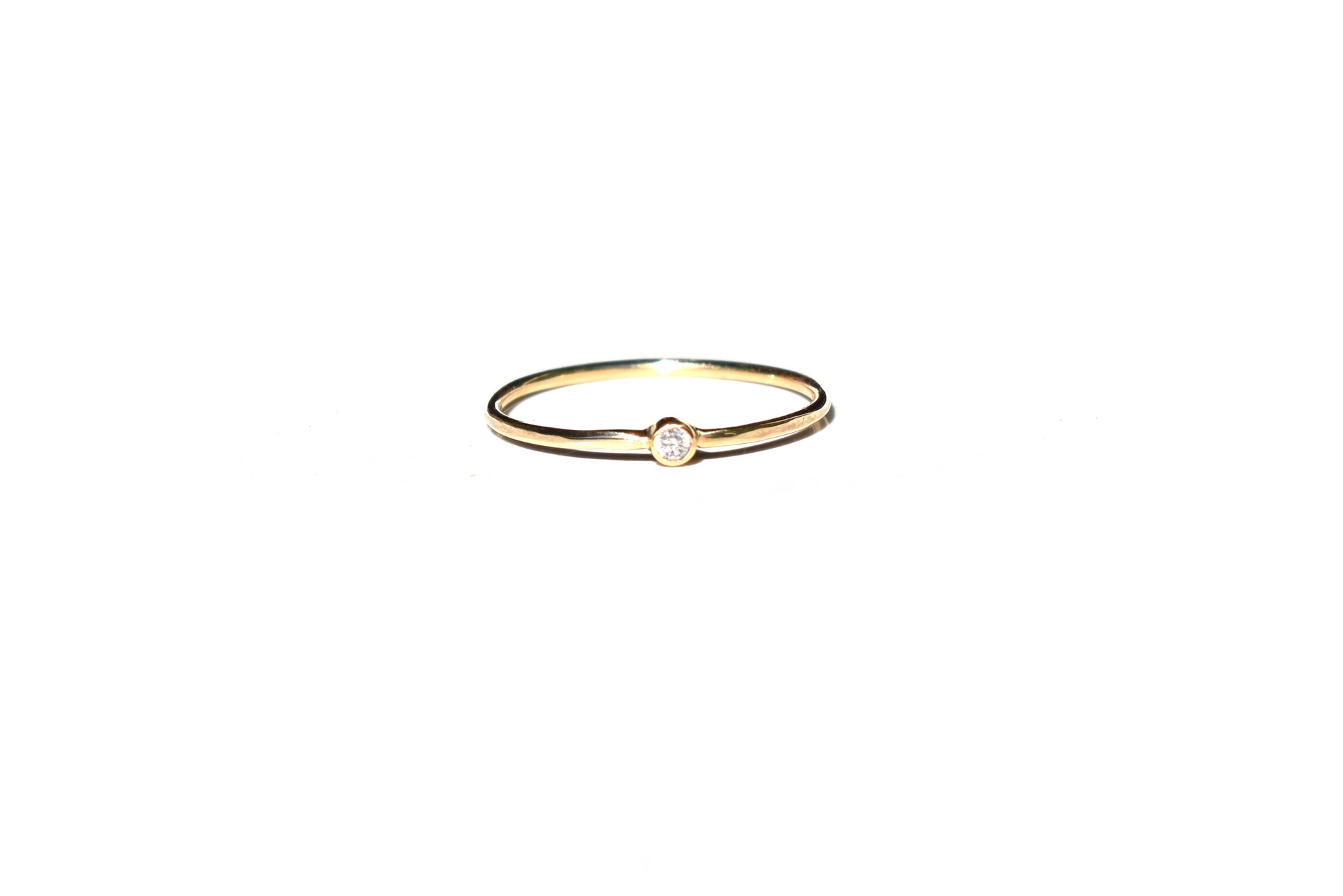 Diamond solitaire ring - Beach jewelry handmade in Kailua-Hawaii