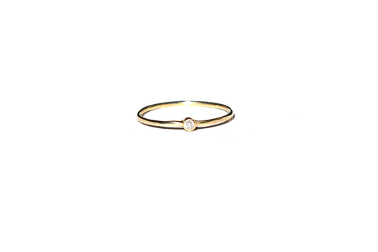 Diamond solitaire ring - Beach jewelry handmade in Kailua-Hawaii