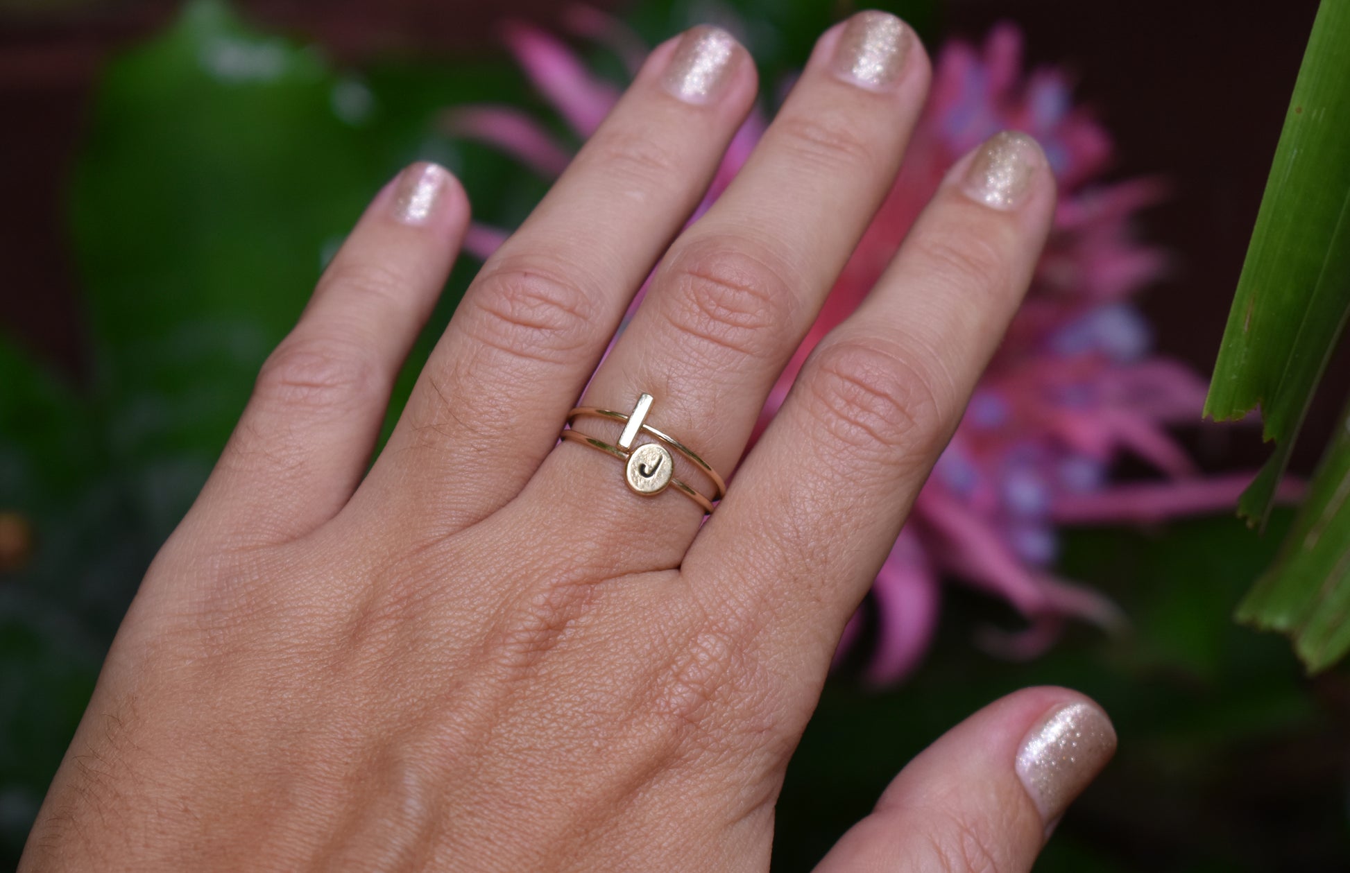 14 yellow gold custom letter ring - Beach Jewelry Kailua Hawaii 
