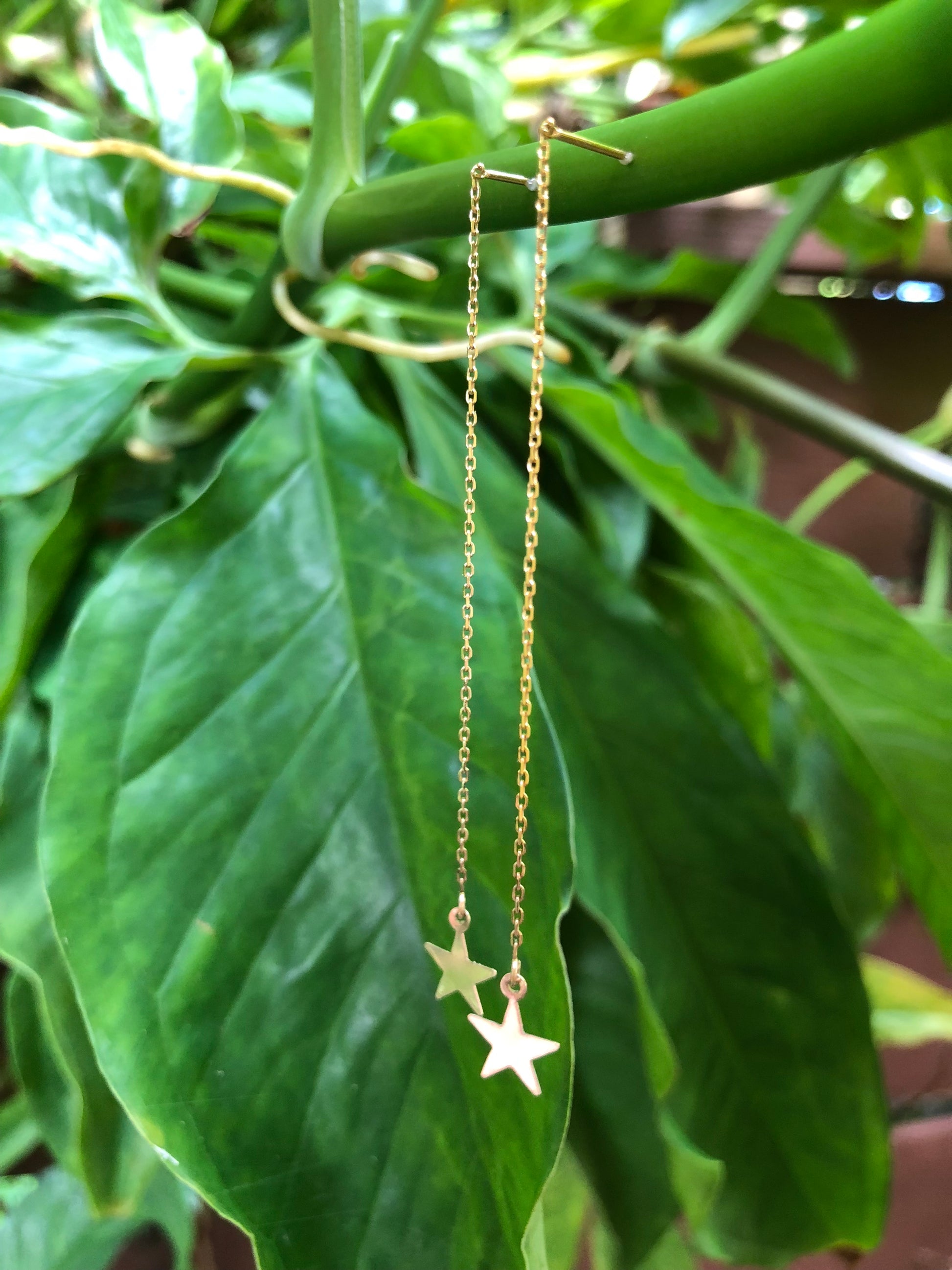 14k yellow gold star earring - Beach Jewelry Kailua Hawaii 